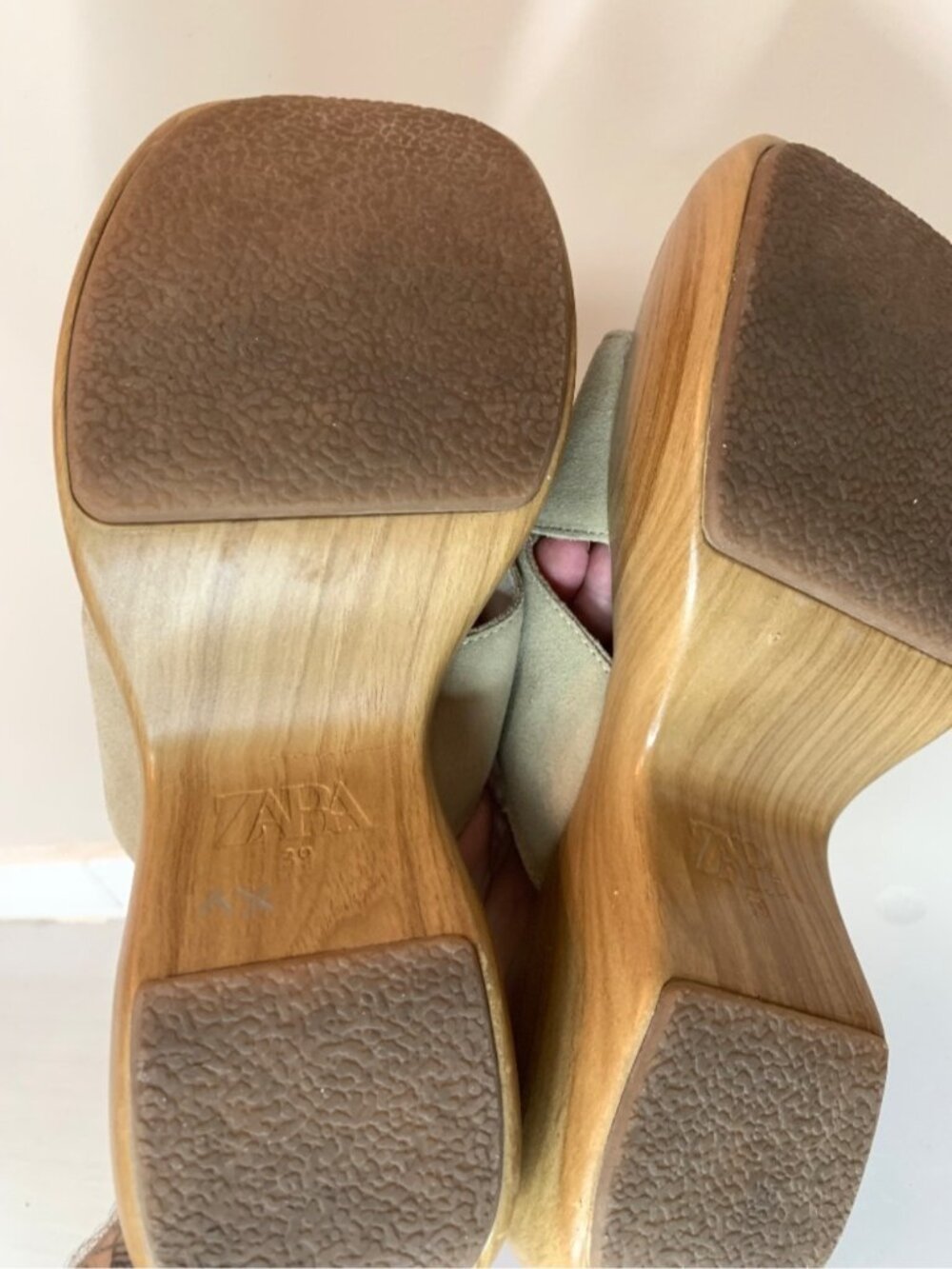 Zara Sand Brown Split Suede Sandals 39 - Picture 11 of 11